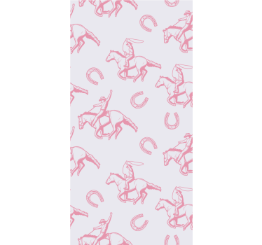 Pink cowboy horse pattern wallpaper for bedroom - TenStickers