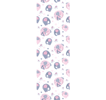 Elephant Balloon Patterns kids wallpaper - TenStickers