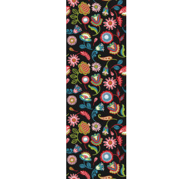 Colorful folk pattern Floral Wallpaper - TenStickers