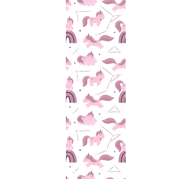 Fantasy Unicorn Pattern kids wallpaper - TenStickers