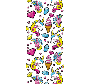 Unicorn Fantasy Motif kids wallpaper - TenStickers