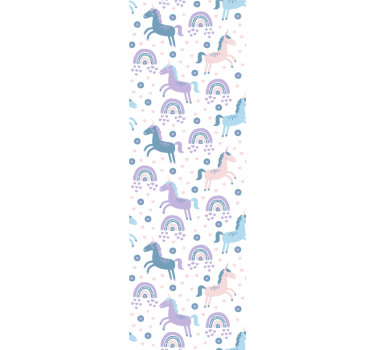 Sweet pastel color unicorns pattern Wallpaper paintings - TenStickers