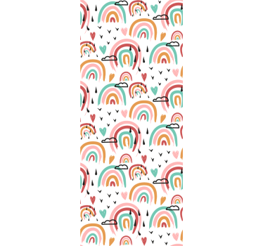 Watercolor minimalistic rainbows pattern Kids Wallpaper - TenStickers
