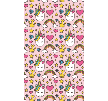 Whimsical Unicorn Fantasy kids wallpaper - TenStickers