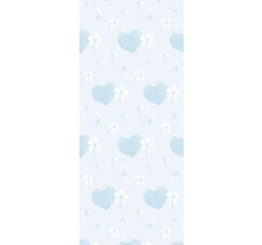 80's scenic floral blue pattern Retro Wallpaper - TenStickers
