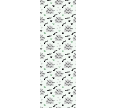 Playful Kitten Patterns cat wallpaper - TenStickers