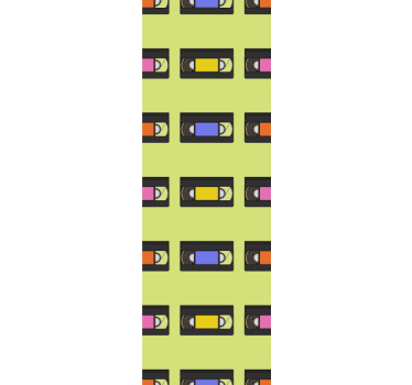 VHS collection retro pattern retro wallpaper - TenStickers