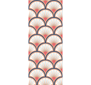 Art deco purple pink pattern Tile Effect Wallpaper - TenStickers