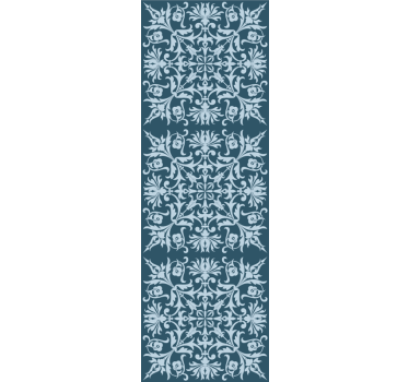French Provincial blue floral pattern Vintage wallpaper - TenStickers