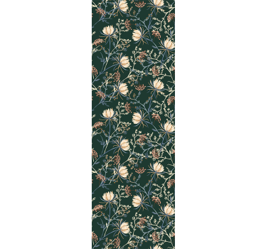 'Restore emerald' style leaves wallpaper - TenStickers