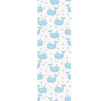 Blue baby whales kids wallpaper - TenStickers