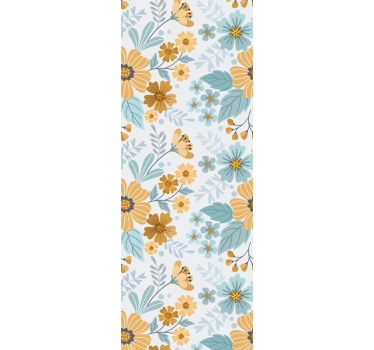 Vintage daisy design floral wallpaper - TenStickers