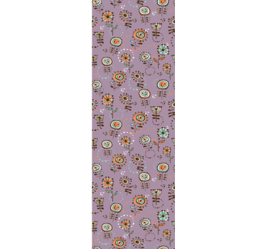 Swedish pink floral pattern Kids Wallpaper - TenStickers