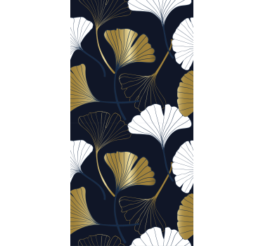 Embossed Ginkgo Leaves Contemporary wallpaper - TenStickers