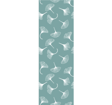 Light blue ginkgo leaves pattern Lounge Wallpaper - TenStickers