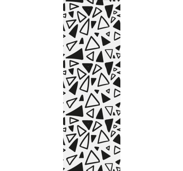 Geometric minimalistic black and white triangle wallpaper - TenStickers