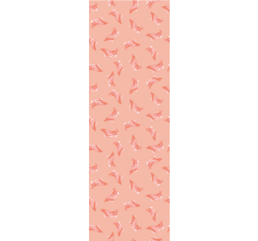 Elegant pink pattern birds wallpaper - TenStickers