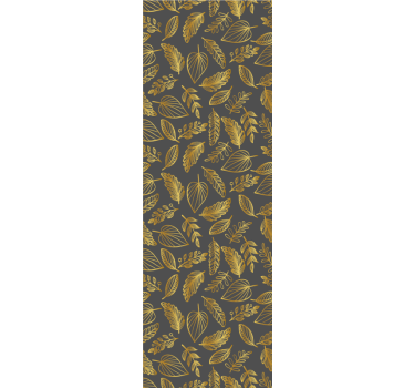 Gray and gold leaves pattern nature wallpaper - TenStickers