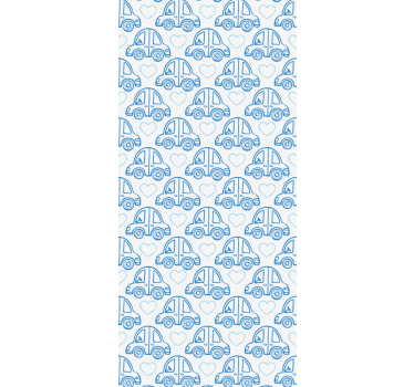 Blue cars motif kids wallpaper - TenStickers
