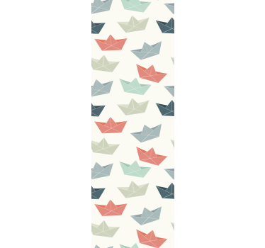 Origami boats kids wallpaper - TenStickers