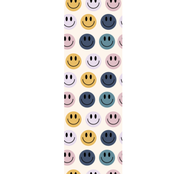Pastel colors smiley faces kids wallpaper - TenStickers