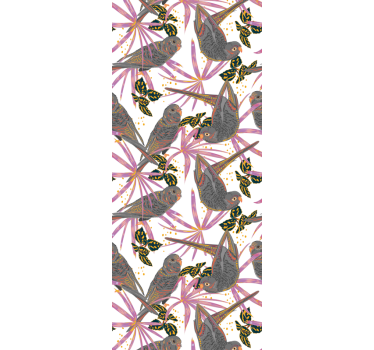 Colorful Leaves birds wallpaper - TenStickers