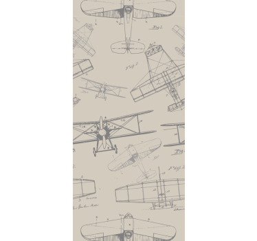 "Vintage" planes pattern classic wallpaper patterns - TenStickers