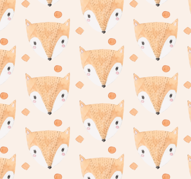 Illustrated painted Fox Children's wallpaper - TenStickers