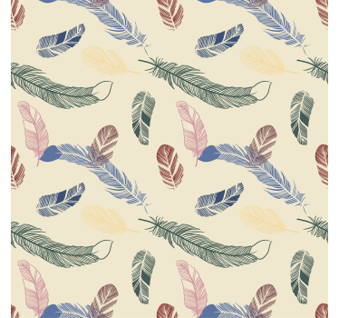 Colored feathers Kids wallpaper - TenStickers