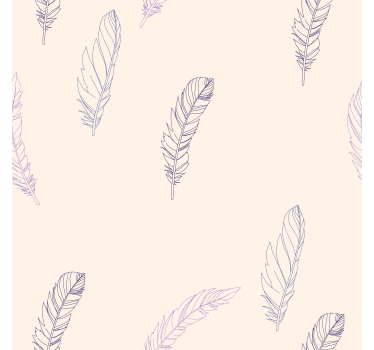Minimalistic Feathers Living Room Wallpaper Decor - TenStickers