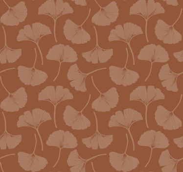 Ginkgo leaves terracotta wallpaper - TenStickers