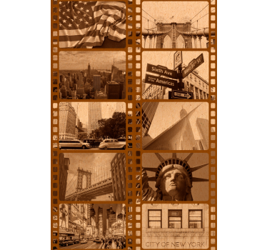 New York Sepia Film Wallpaper - TenStickers