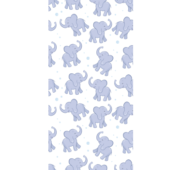 Childrens wallpaper Little Elephant and Bubles - TenStickers