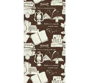 Vintage book shelf wallpaper - TenStickers