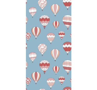 Wallpaper pink hot air balloons for kids - TenStickers