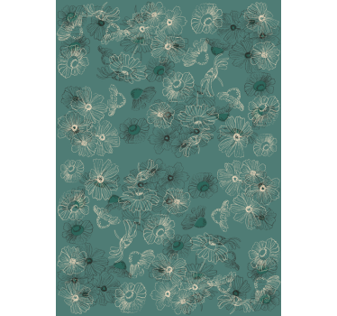 Ornamental Wallpaper hand draw flowers - TenStickers