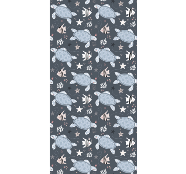Turtles and Fish Under Sea Kids Wallpaper - TenStickers