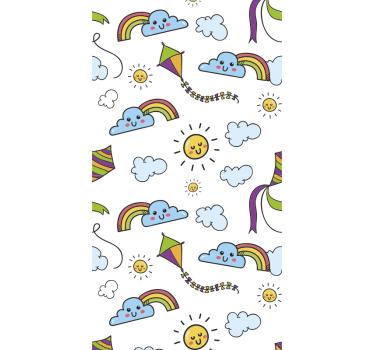Kites and Clouds kids wallpaper - TenStickers