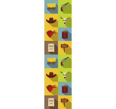 Cowboy tiles Childrens Wallpaper - TenStickers