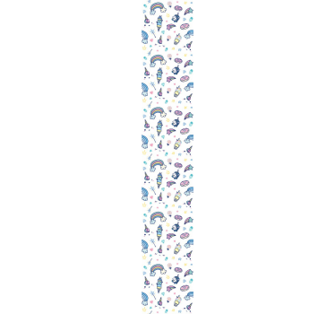 Unicorn in rainbow colours Kids Wallpaper - TenStickers