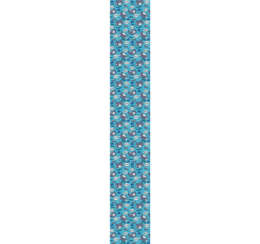 Blue Pattern cat wallpaper - TenStickers