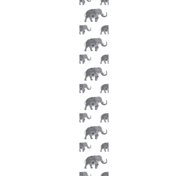 Ethnic elephants grey Kids wallpaper - TenStickers