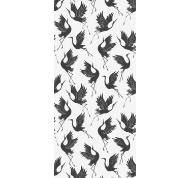 Crane Silhouette Motif birds wallpaper - TenStickers