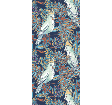 parrots and leaves Dining wallpaper - TenStickers