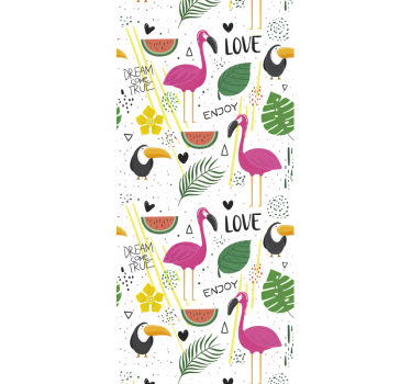 Flamingo Dreams kids wallpaper - TenStickers