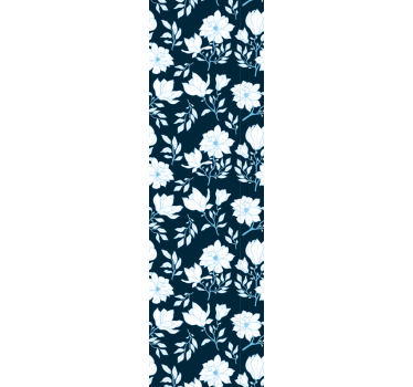 White flowers blue background Nature Wallpaper - TenStickers