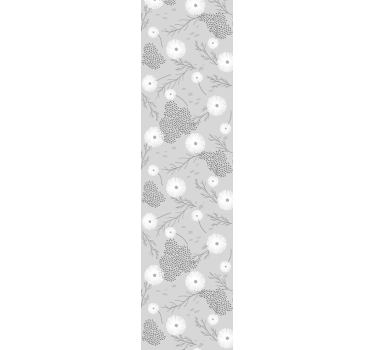 White flowers on light grey background Nature Wallpaper - TenStickers