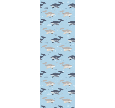 Whales on waves Cool animal wallpaper - TenStickers