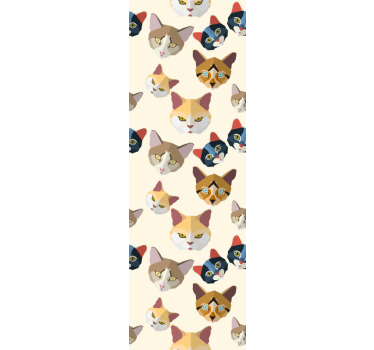 Geometric Cat Faces cat wallpaper - TenStickers