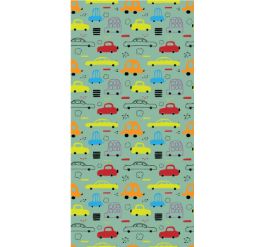Toy Car Pattern kids wallpaper - TenStickers